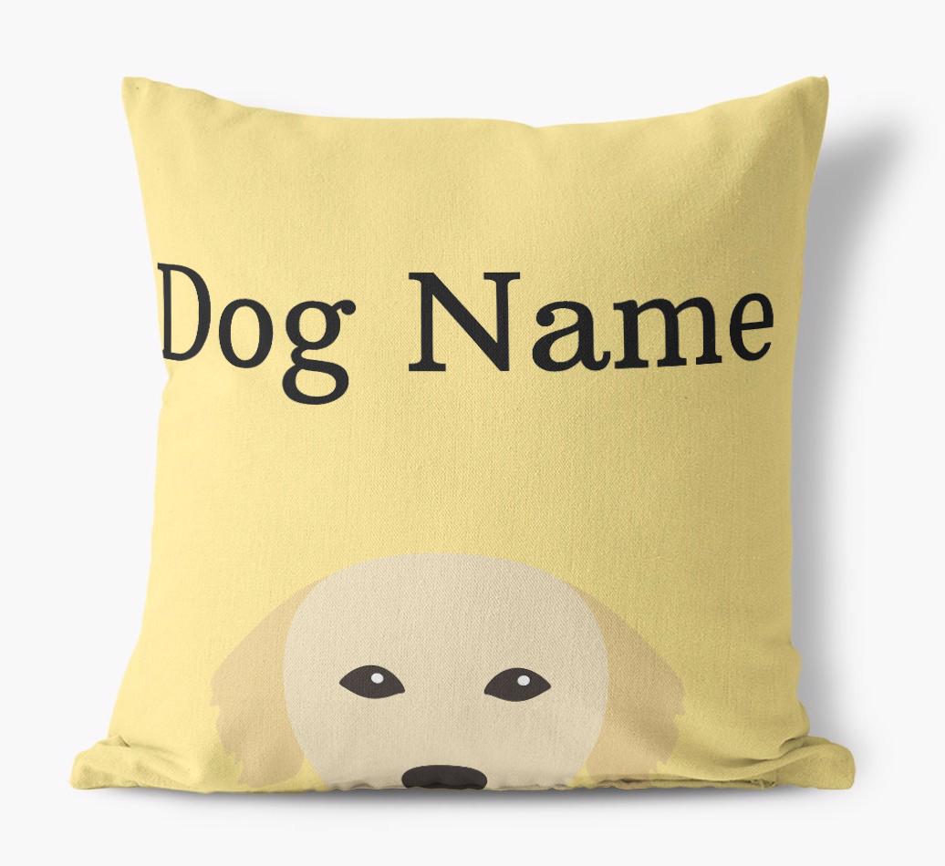 {dogsName}'s Icon & Name: Personalized {breedFullName} Canvas Pillow