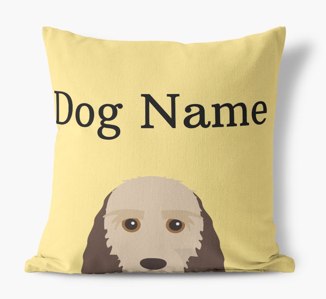{dogsName}'s Icon & Name: Personalised {breedFullName} Canvas Cushion