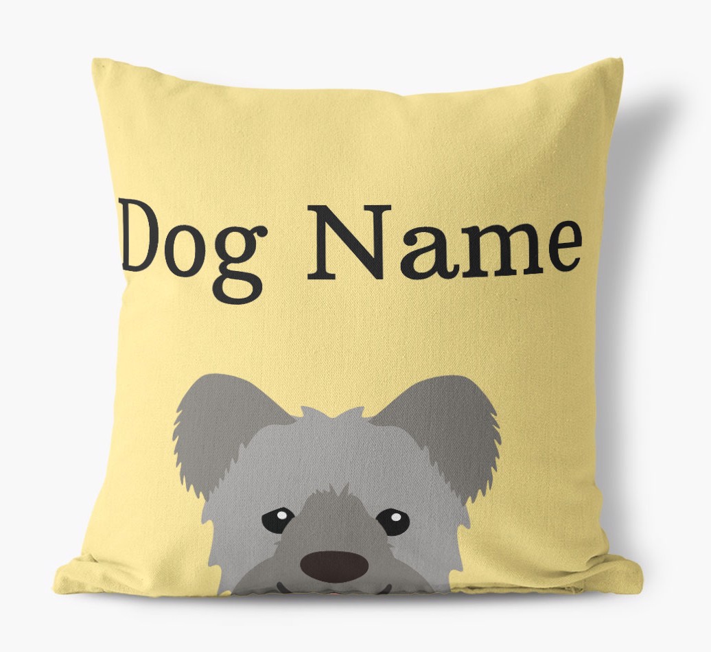 {dogsName}'s Icon & Name: Personalised {breedFullName} Canvas Cushion