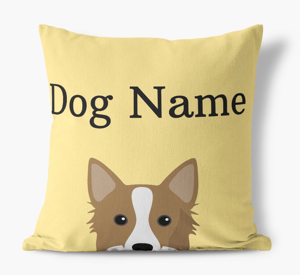 {dogsName}'s Icon & Name: Personalised {breedFullName} Canvas Cushion