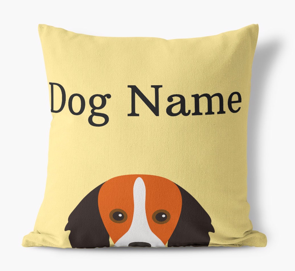 {dogsName}'s Icon & Name: Personalised {breedFullName} Canvas Cushion