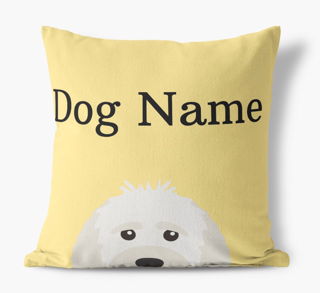 {dogsName}'s Icon & Name: Personalised {breedFullName} Canvas Cushion