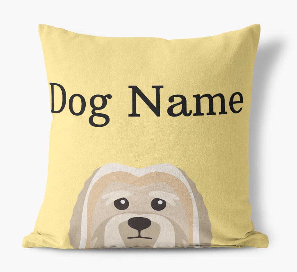 {dogsName}'s Icon & Name: Personalised {breedFullName} Canvas Cushion