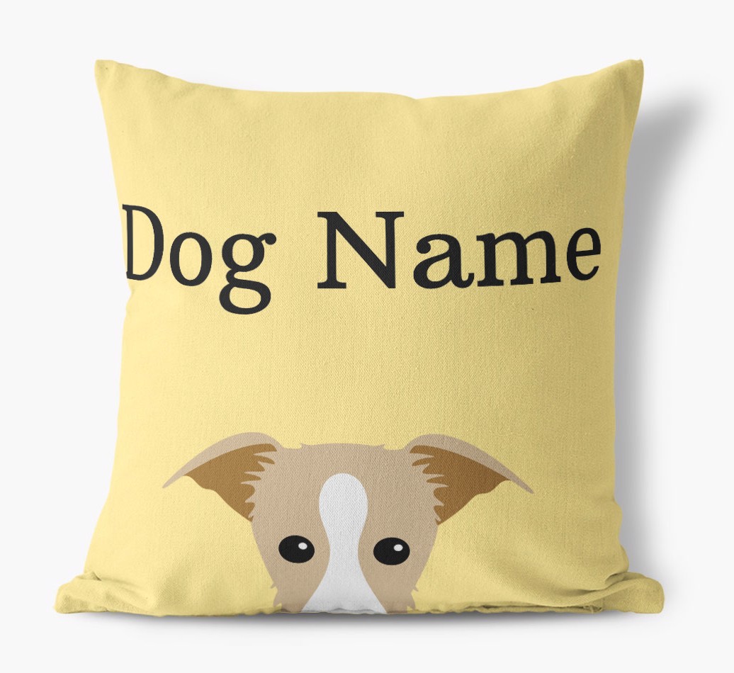 {dogsName}'s Icon & Name: Personalised {breedFullName} Canvas Cushion