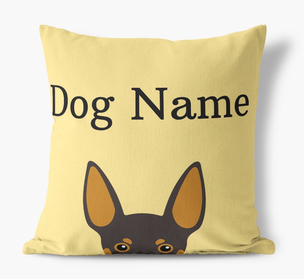 {dogsName}'s Icon & Name: Personalized {breedFullName} Canvas Pillow
