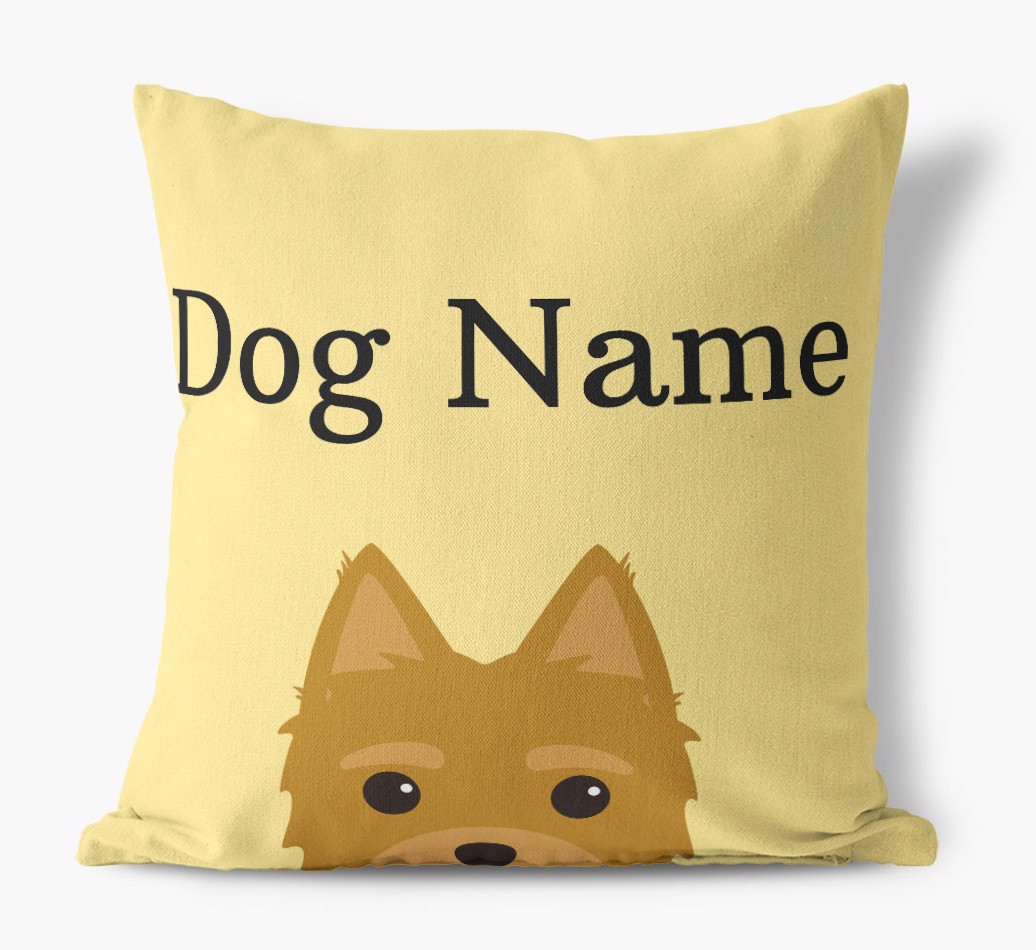 {dogsName}'s Icon & Name: Personalised {breedFullName} Canvas Cushion