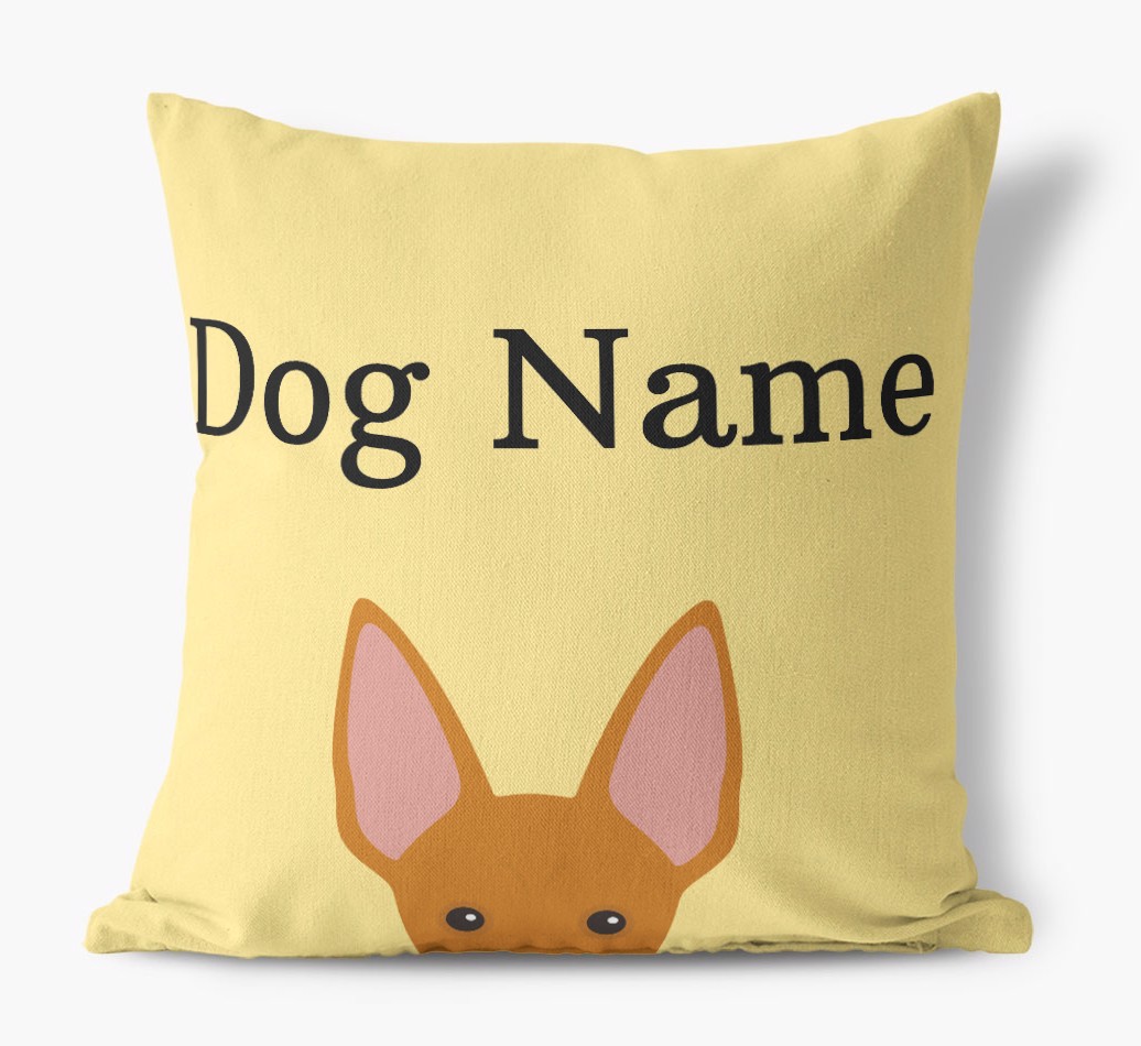 {dogsName}'s Icon & Name: Personalized {breedFullName} Canvas Pillow
