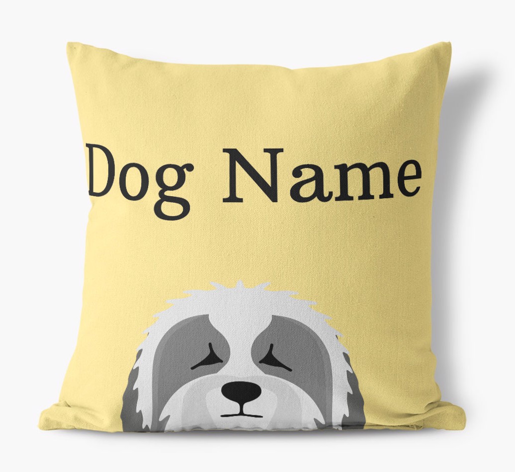 {dogsName}'s Icon & Name: Personalised {breedFullName} Canvas Cushion