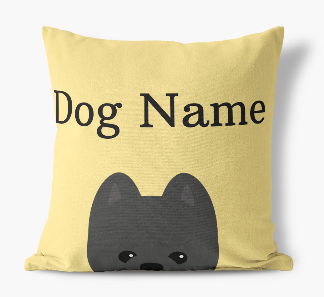 {dogsName}'s Icon & Name: Personalised {breedFullName} Canvas Cushion
