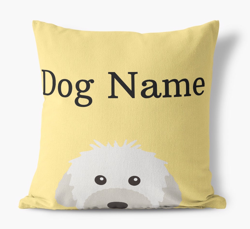 {dogsName}'s Icon & Name: Personalised {breedFullName} Canvas Cushion