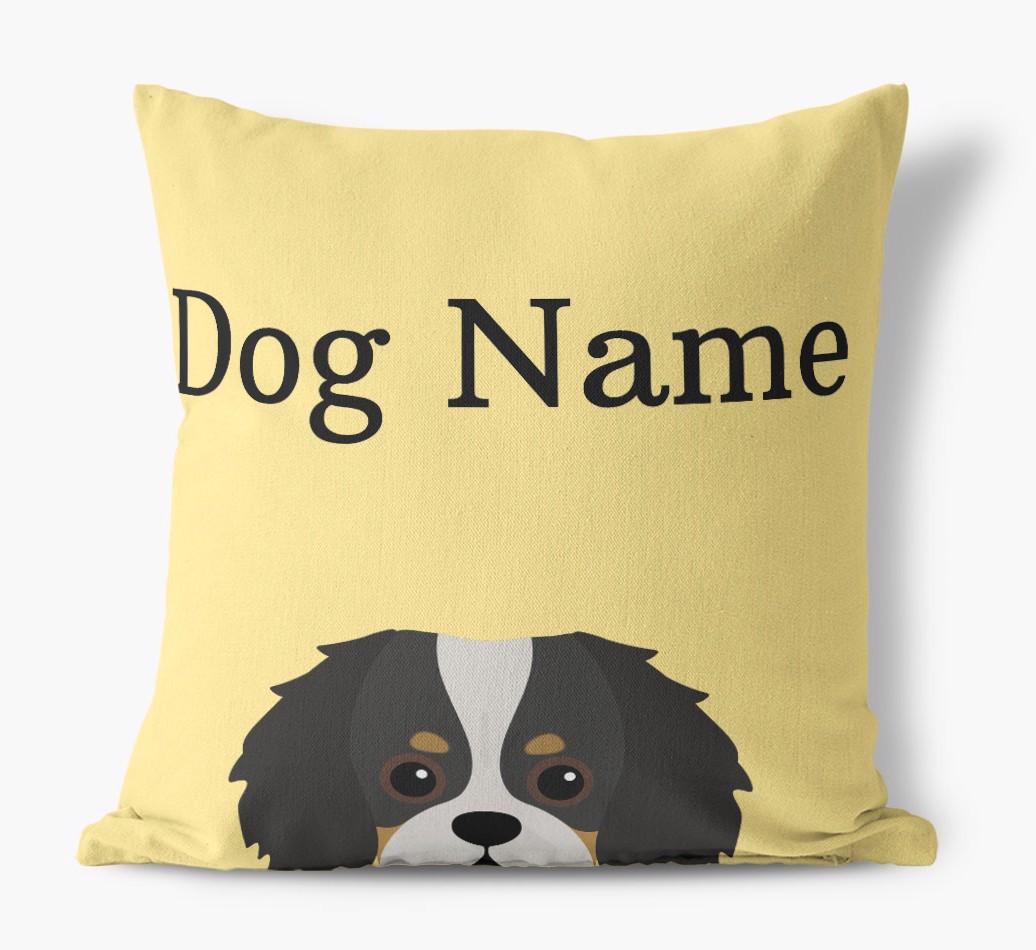 {dogsName}'s Icon & Name: Personalised {breedFullName} Canvas Cushion