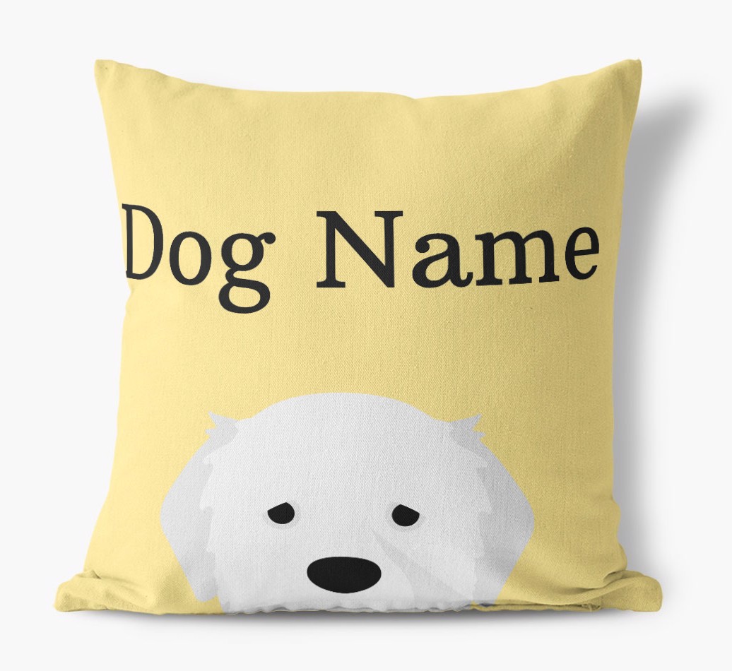 {dogsName}'s Icon & Name: Personalised {breedFullName} Canvas Cushion