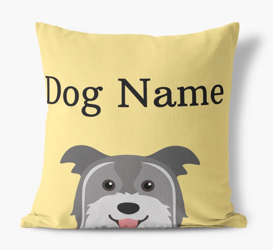 {dogsName}'s Icon & Name: Personalised {breedFullName} Canvas Cushion
