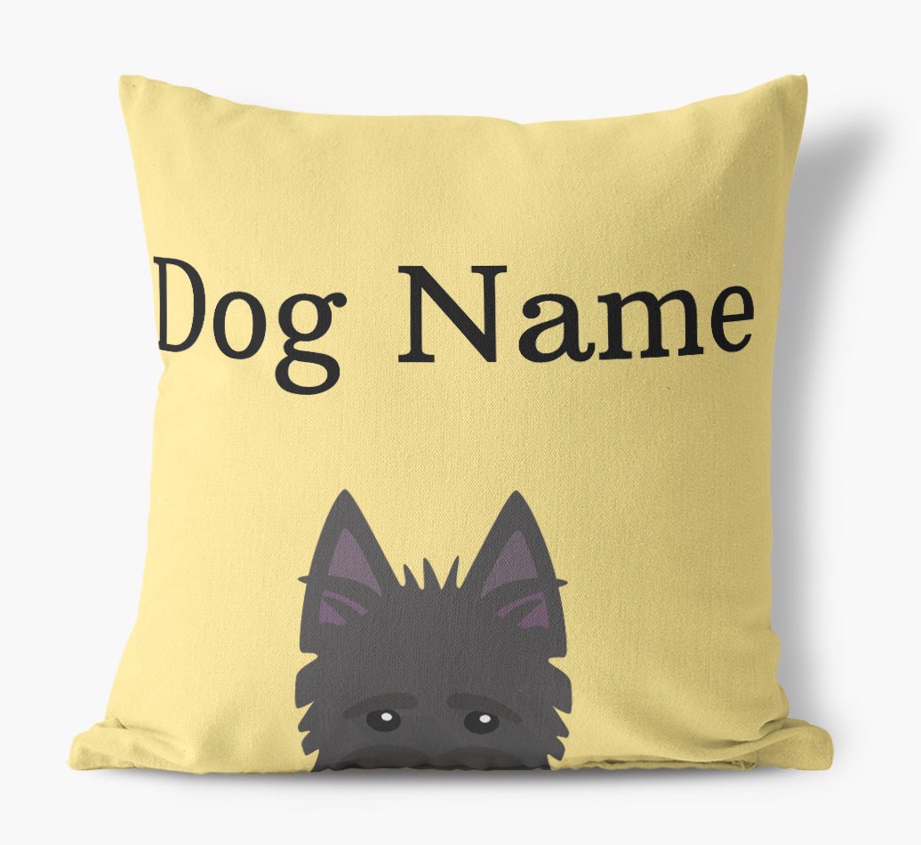 {dogsName}'s Icon & Name: Personalised {breedFullName} Canvas Cushion
