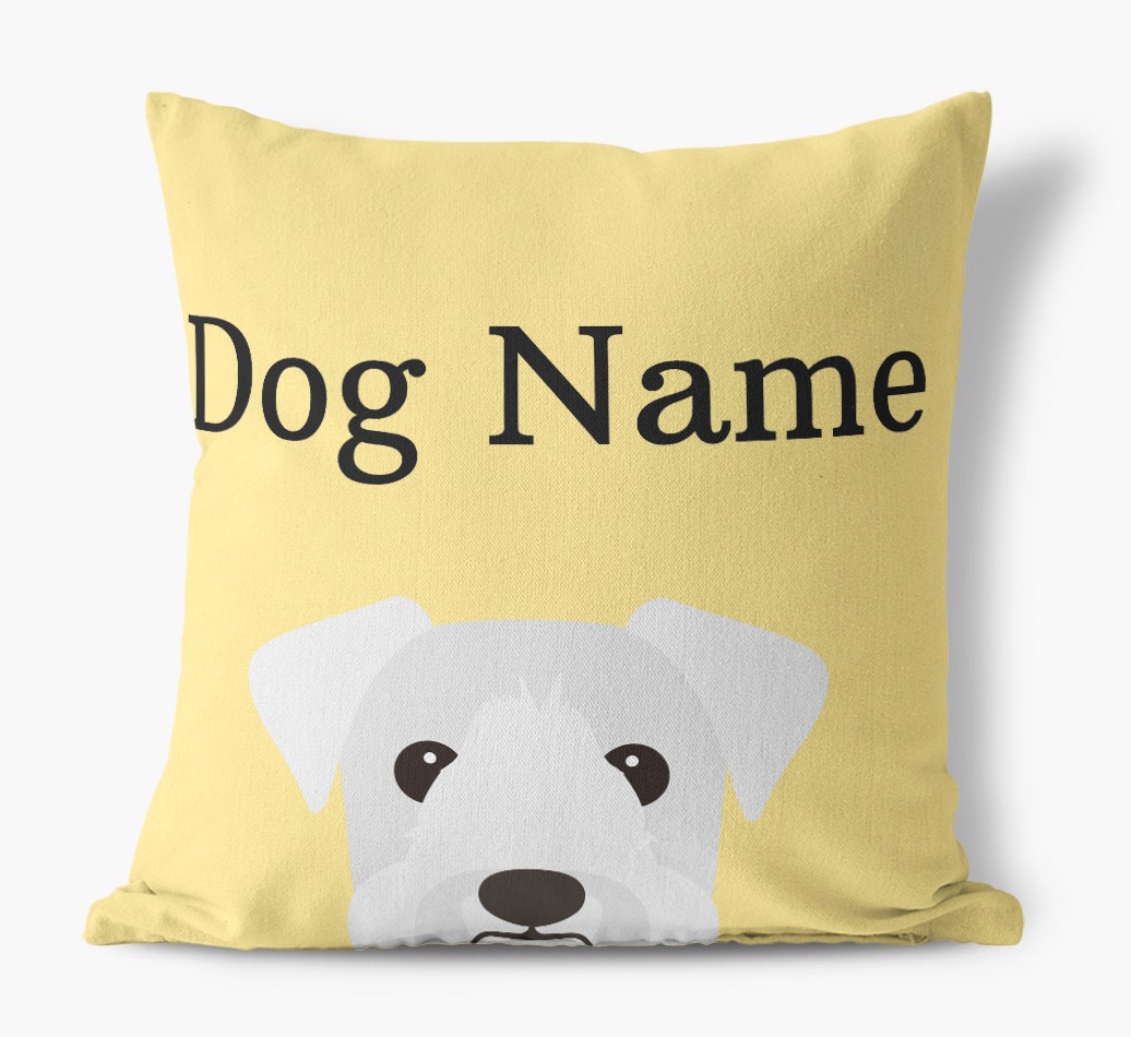{dogsName}'s Icon & Name: Personalised {breedFullName} Canvas Cushion
