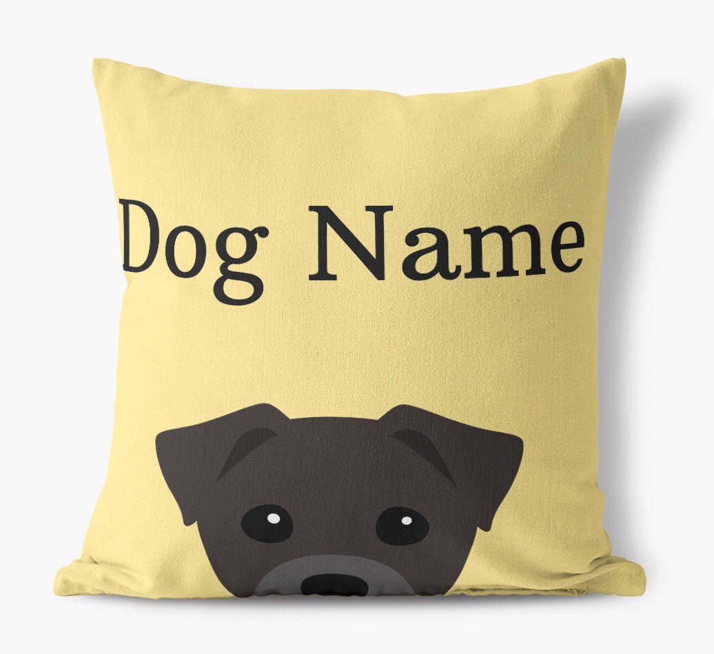 {dogsName}'s Icon & Name: Personalised {breedFullName} Canvas Cushion