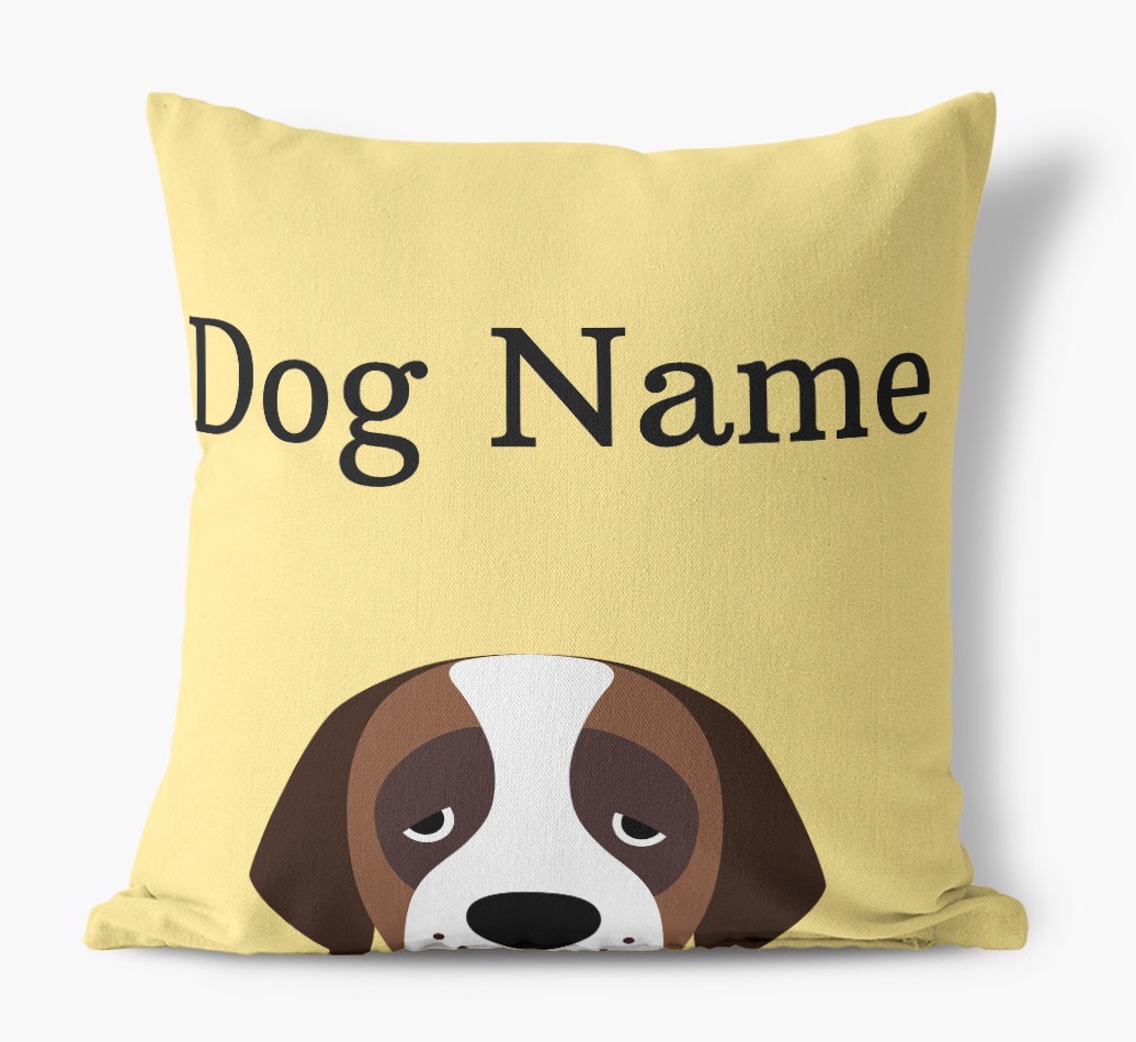 {dogsName}'s Icon & Name: Personalised {breedFullName} Canvas Cushion