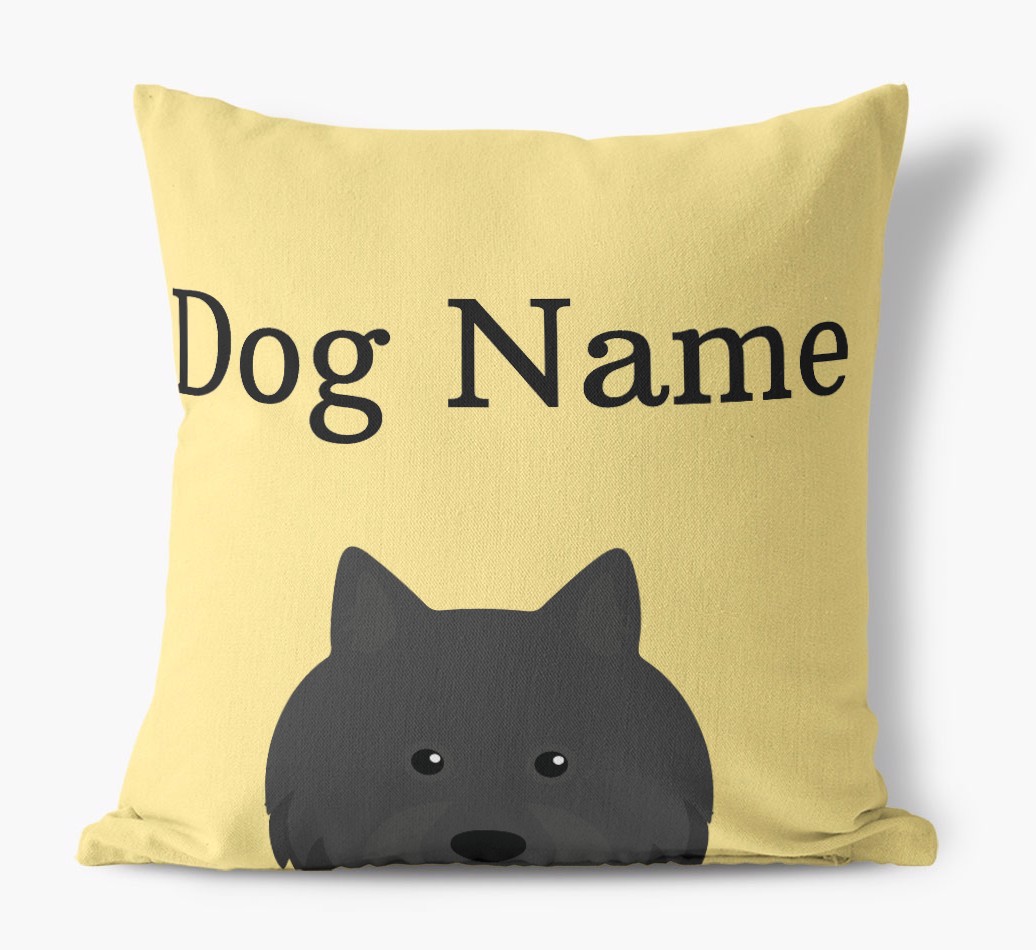{dogsName}'s Icon & Name: Personalised {breedFullName} Canvas Cushion