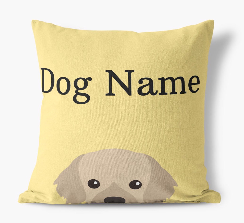 {dogsName}'s Icon & Name: Personalised {breedFullName} Canvas Cushion