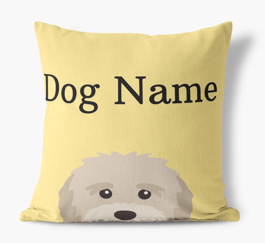 {dogsName}'s Icon & Name: Personalised {breedFullName} Canvas Cushion
