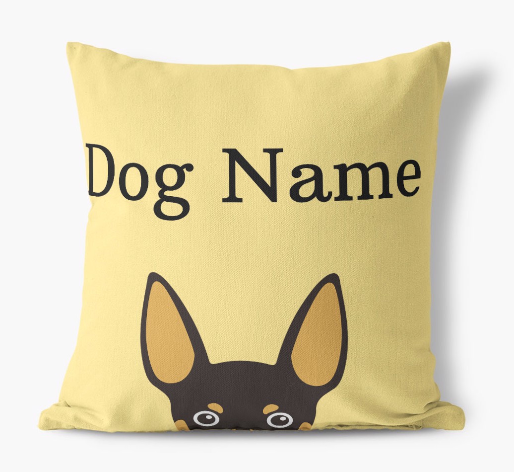 {dogsName}'s Icon & Name: Personalized {breedFullName} Canvas Pillow