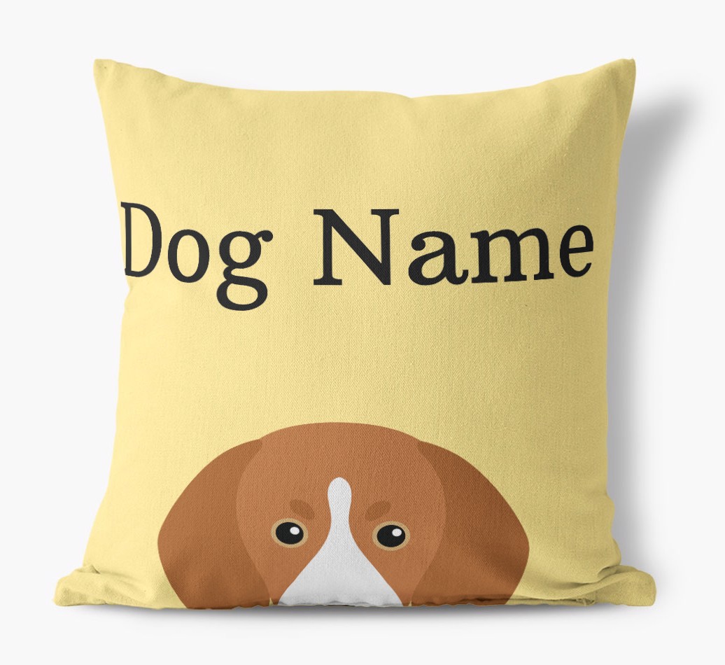 {dogsName}'s Icon & Name: Personalised {breedFullName} Canvas Cushion