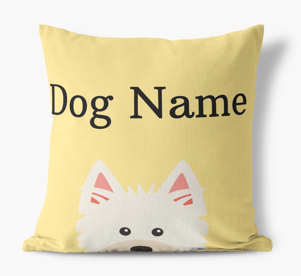 {dogsName}'s Icon & Name: Personalised {breedFullName} Canvas Cushion
