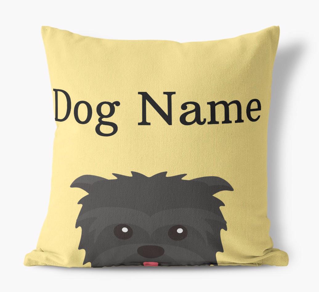 {dogsName}'s Icon & Name: Personalized {breedFullName} Canvas Pillow