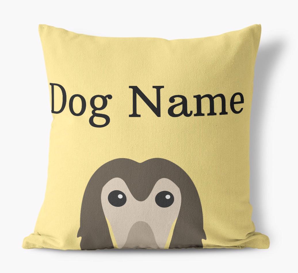 {dogsName}'s Icon & Name: Personalized {breedFullName} Canvas Pillow
