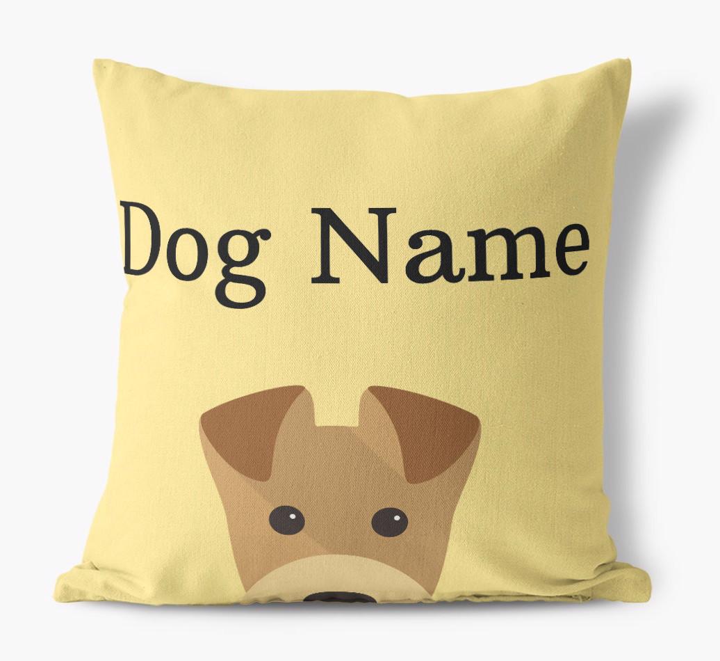 {dogsName}'s Icon & Name: Personalized {breedFullName} Canvas Pillow