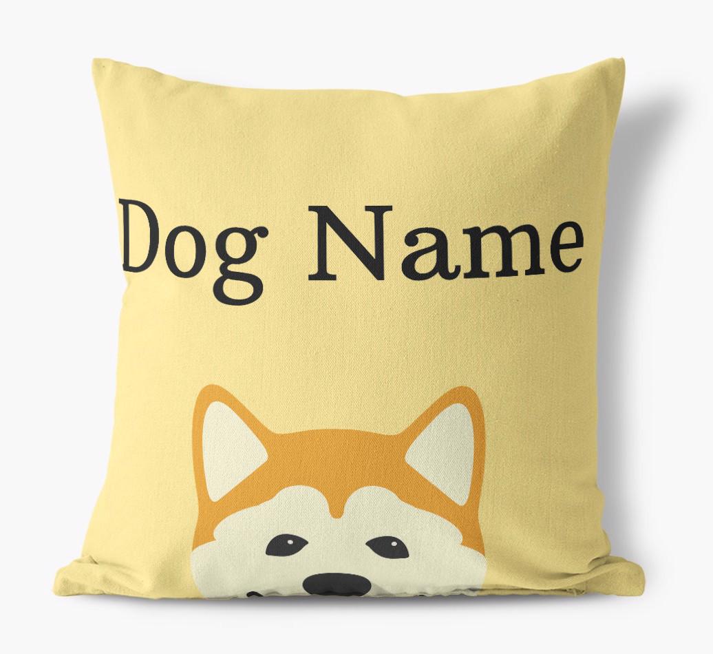 {dogsName}'s Icon & Name: Personalized {breedFullName} Canvas Pillow