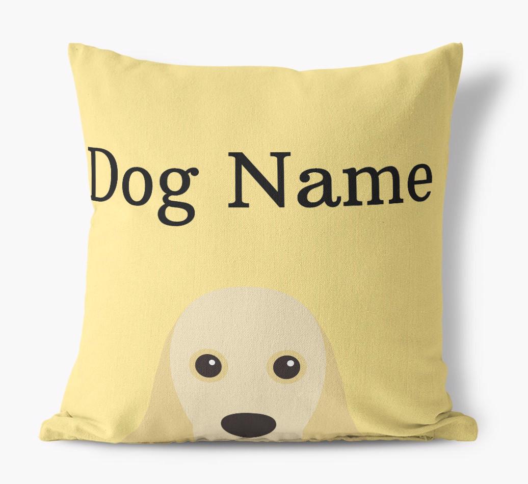 {dogsName}'s Icon & Name: Personalized {breedFullName} Canvas Pillow