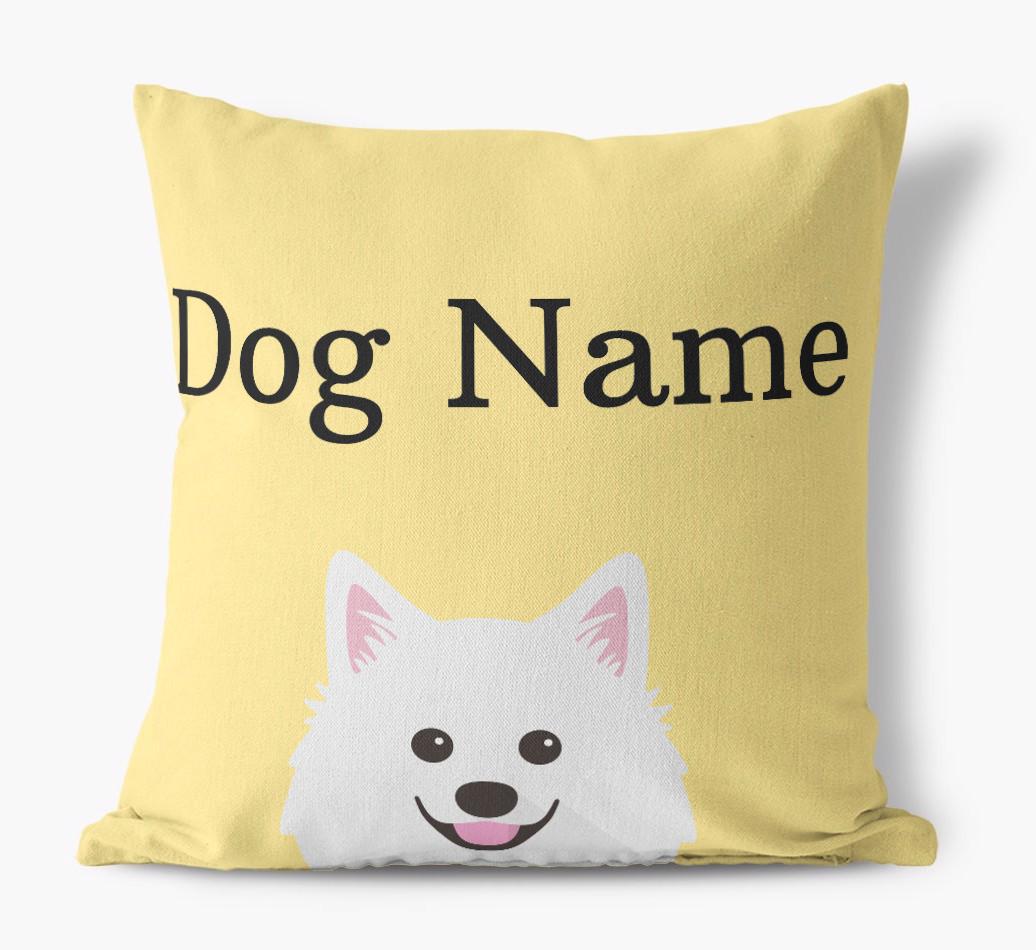 {dogsName}'s Icon & Name: Personalized {breedFullName} Canvas Pillow