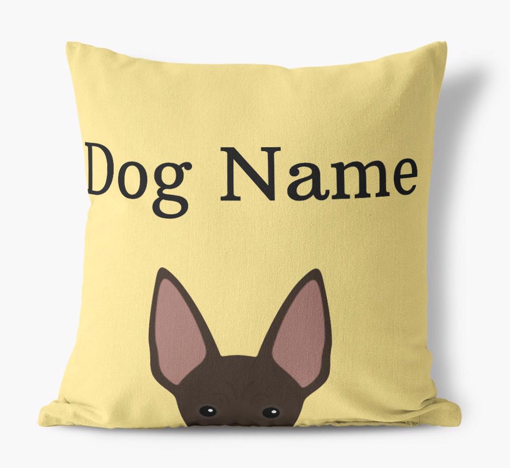 {dogsName}'s Icon & Name: Personalized {breedFullName} Canvas Pillow