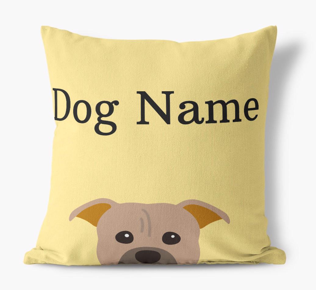 {dogsName}'s Icon & Name: Personalized {breedFullName} Canvas Pillow