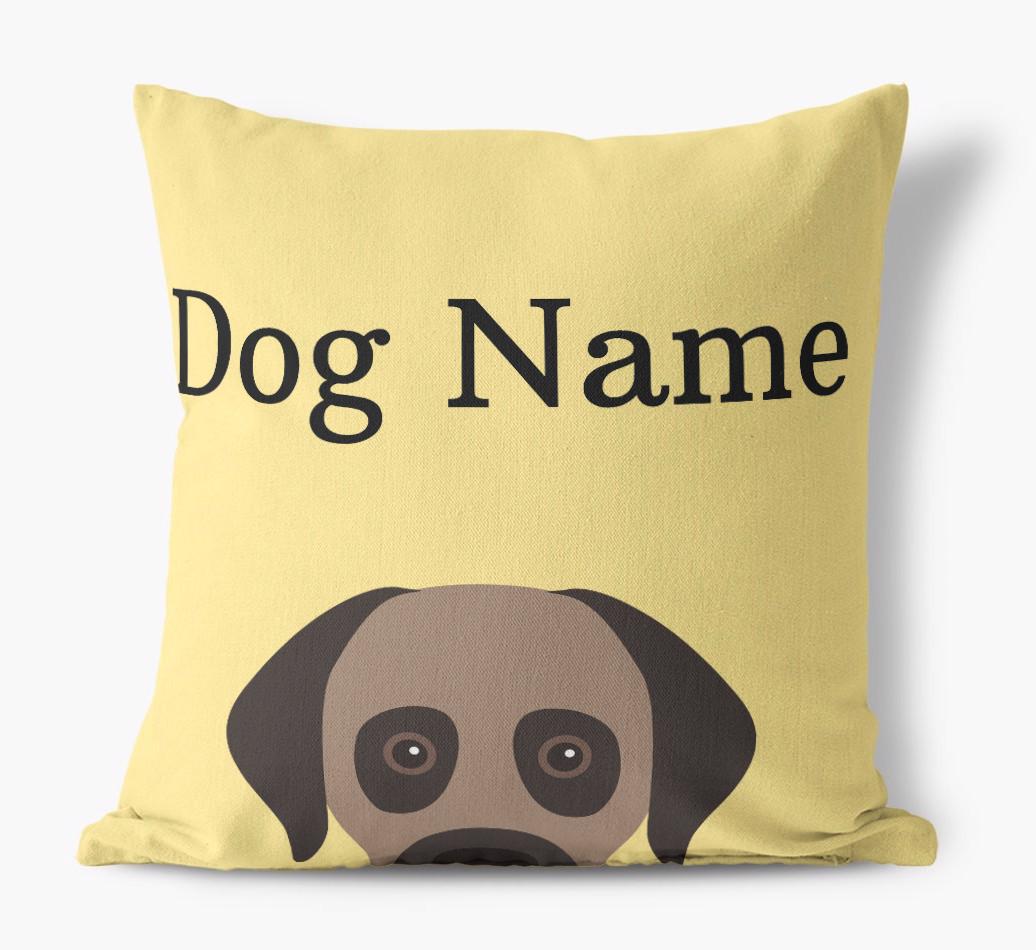 {dogsName}'s Icon & Name: Personalized {breedFullName} Canvas Pillow