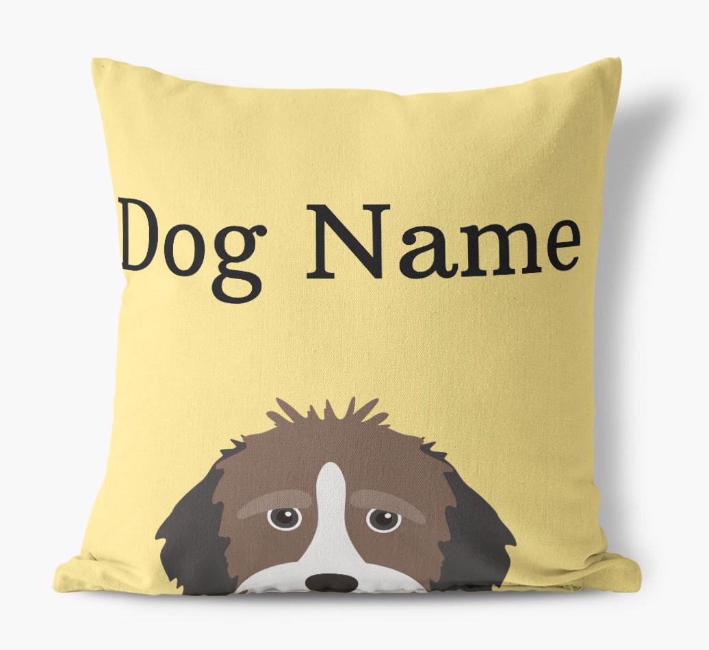 {dogsName}'s Icon & Name: Personalized {breedFullName} Canvas Pillow