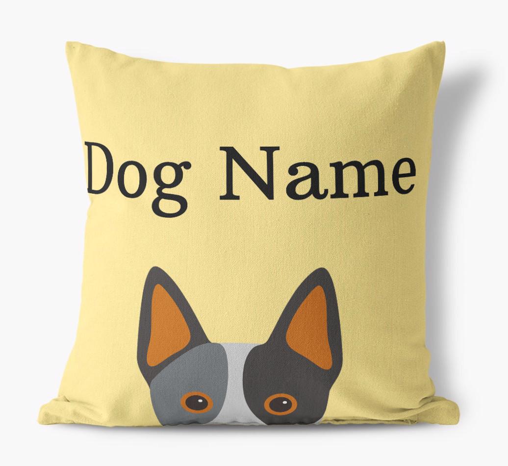 {dogsName}'s Icon & Name: Personalized {breedFullName} Canvas Pillow