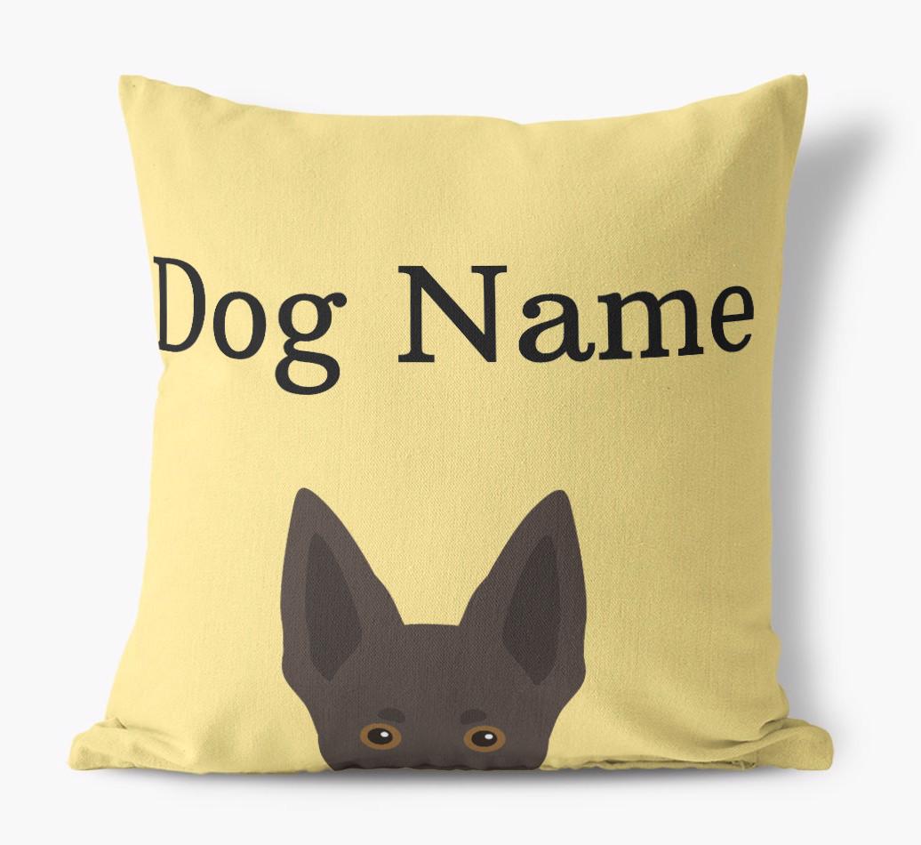 {dogsName}'s Icon & Name: Personalized {breedFullName} Canvas Pillow