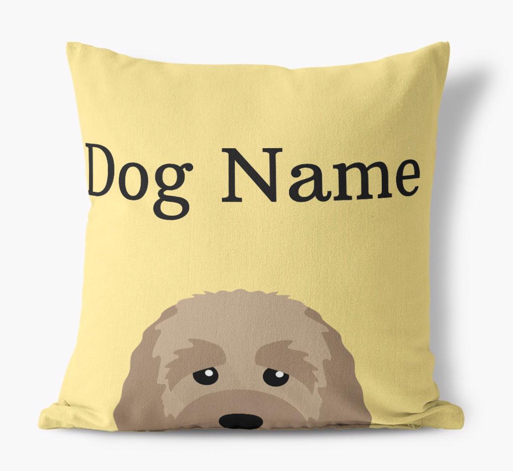 {dogsName}'s Icon & Name: Personalized {breedFullName} Canvas Pillow