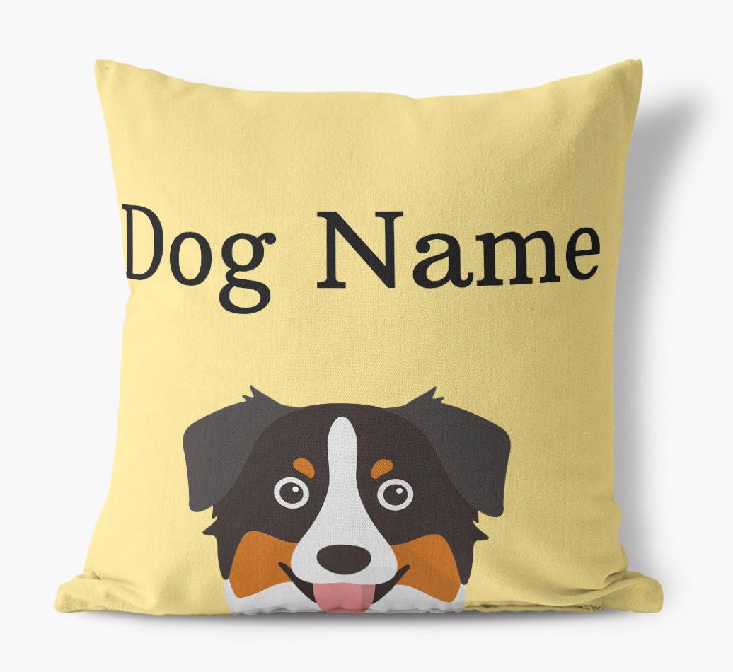 {dogsName}'s Icon & Name: Personalized {breedFullName} Canvas Pillow
