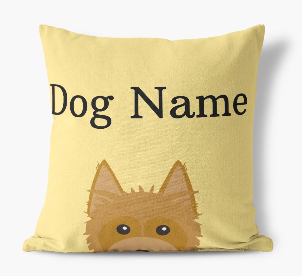 {dogsName}'s Icon & Name: Personalized {breedFullName} Canvas Pillow