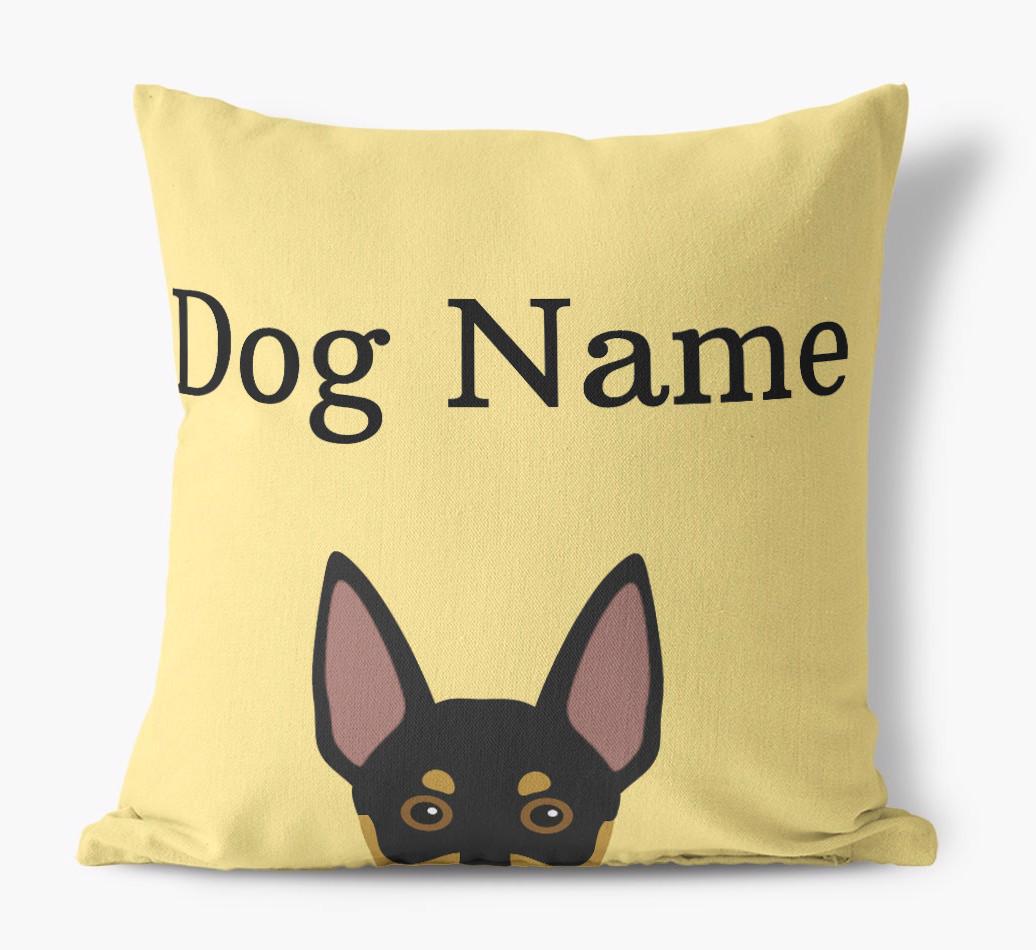 {dogsName}'s Icon & Name: Personalized {breedFullName} Canvas Pillow