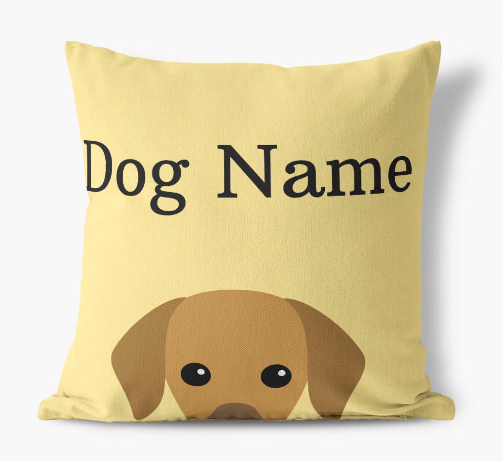 {dogsName}'s Icon & Name: Personalized {breedFullName} Canvas Pillow