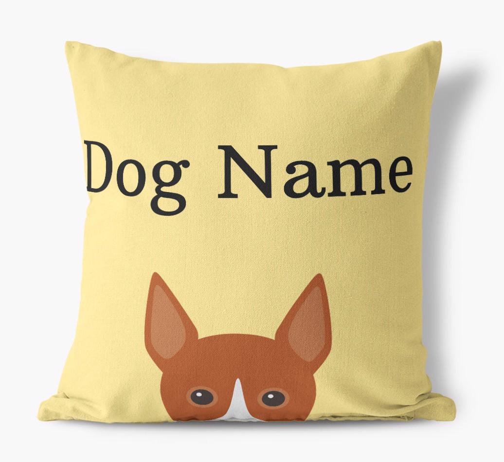 {dogsName}'s Icon & Name: Personalized {breedFullName} Canvas Pillow