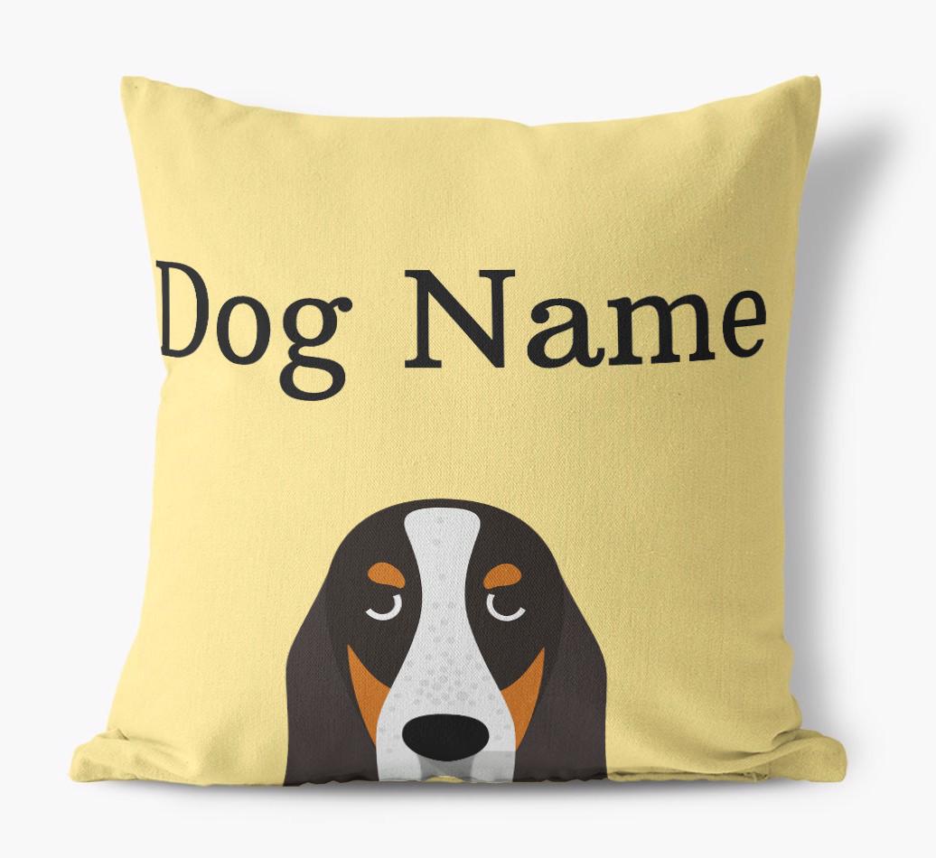 {dogsName}'s Icon & Name: Personalized {breedFullName} Canvas Pillow