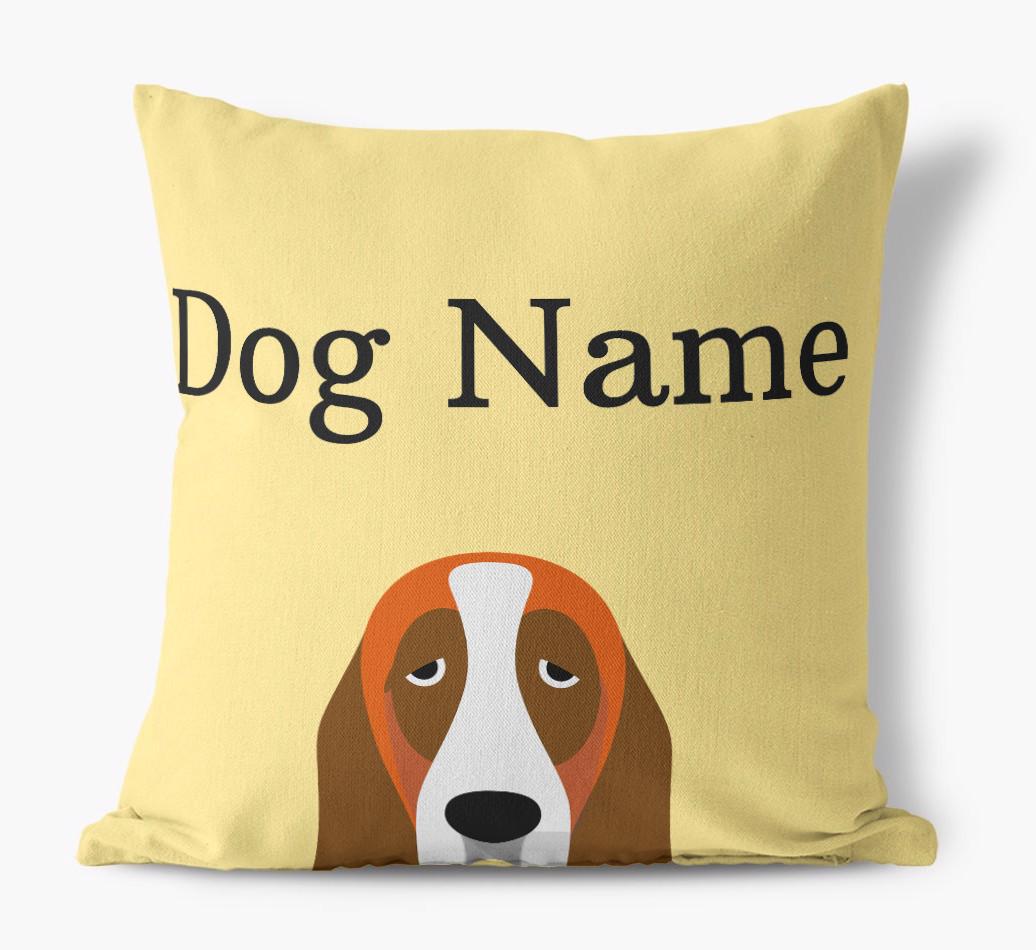 {dogsName}'s Icon & Name: Personalized {breedFullName} Canvas Pillow