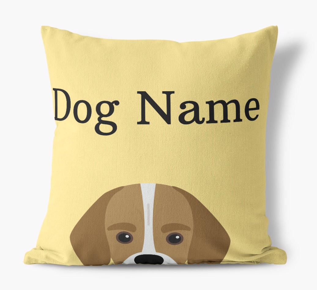 {dogsName}'s Icon & Name: Personalized {breedFullName} Canvas Pillow
