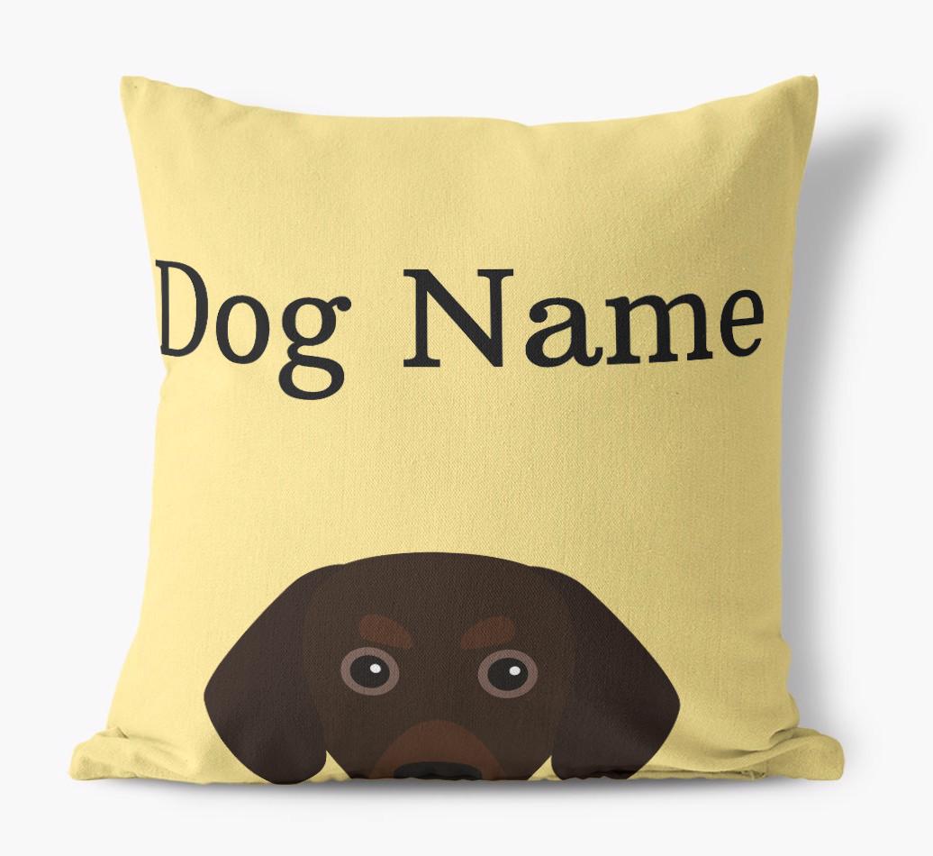 {dogsName}'s Icon & Name: Personalized {breedFullName} Canvas Pillow