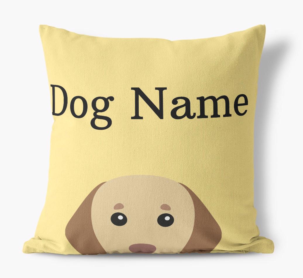 {dogsName}'s Icon & Name: Personalized {breedFullName} Canvas Pillow